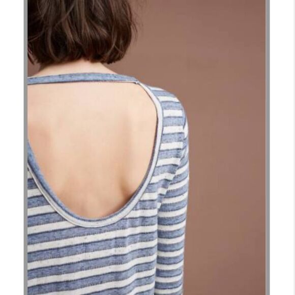 NWT Anthropologie Striped Scoop-Back Tunic - Picture 3 of 3